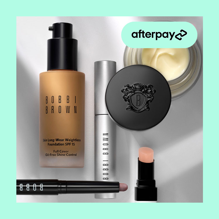 Selection of bestselling Bobbi Brown products over a grey background