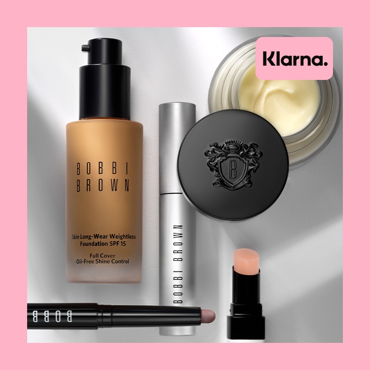 Selection of bestselling Bobbi Brown products over a grey background