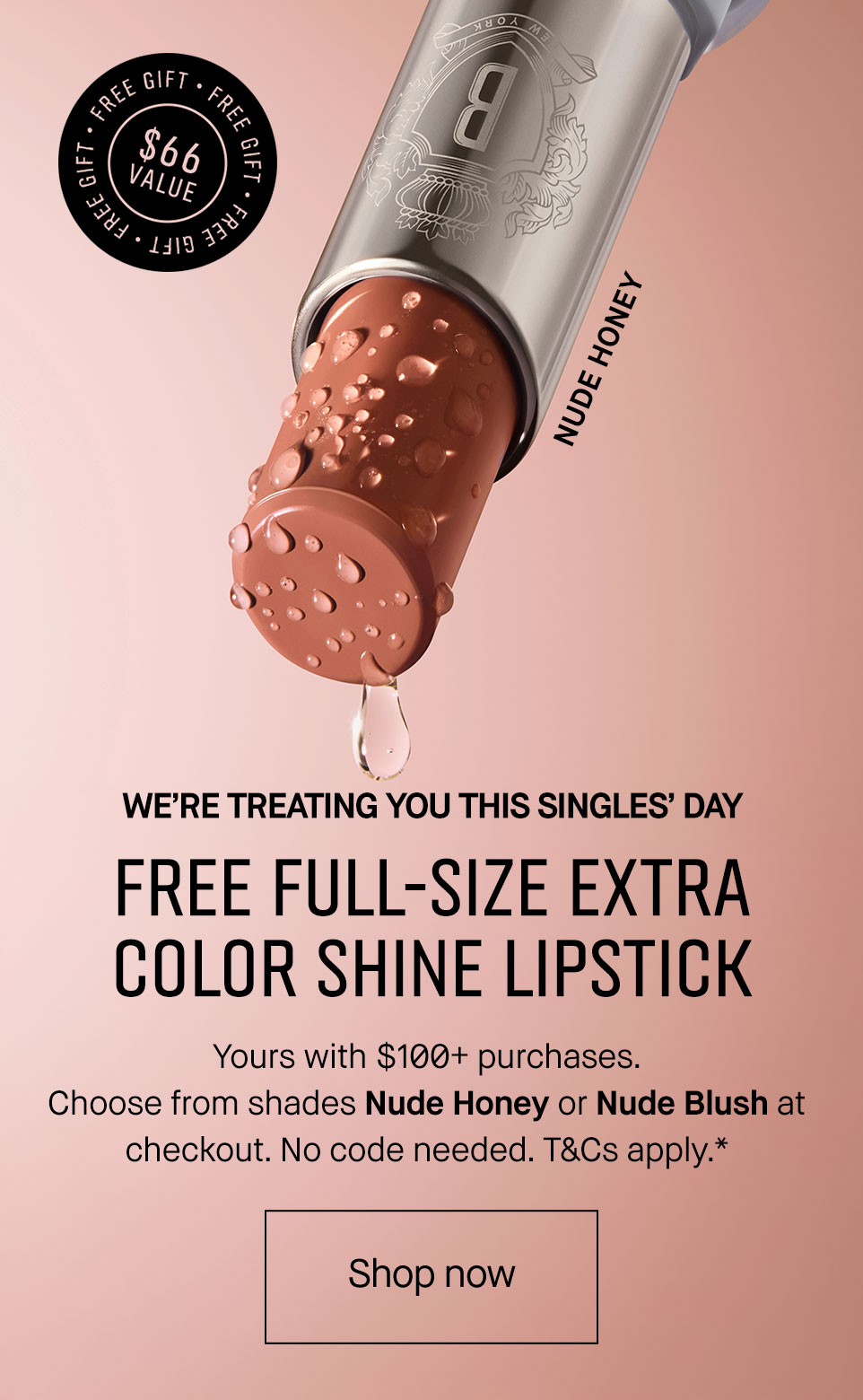 Extra Color Shine Lipstick in Nude Honey and Nude Blush